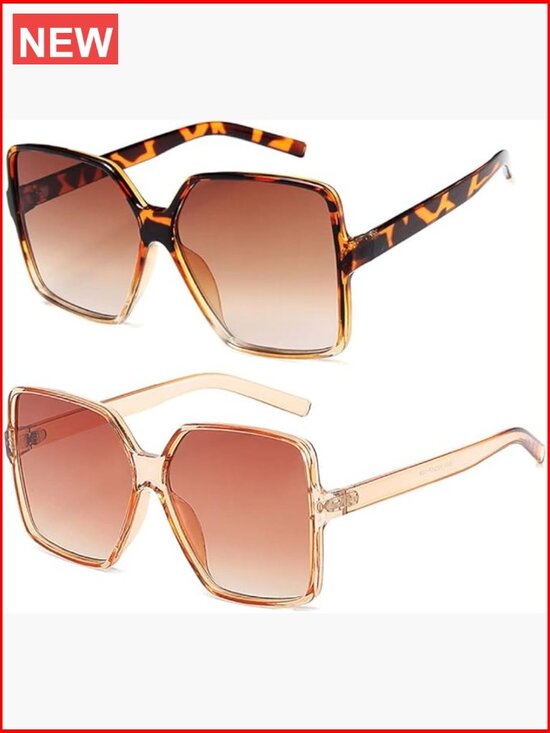 Oversized Square Sunglasses with UV Protection, Composite Frame, Unisex main image 6
